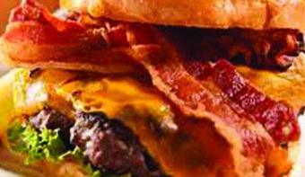 Product: Hickory Bacon Cheese Burger - The Shores Kitchen in Santa Monica, CA Hamburger Restaurants