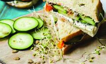 Product: Garden Vegetable Sandwich - The Shores Kitchen in Santa Monica, CA Hamburger Restaurants