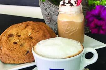 Product: Cappuccino, Latte, French Vanilla or Mocha Frappuccino - The Shores Kitchen in Santa Monica, CA Hamburger Restaurants