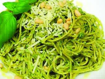 Product: Chicken Pesto Angel Hair Pasta - The Shores Kitchen in Santa Monica, CA Hamburger Restaurants