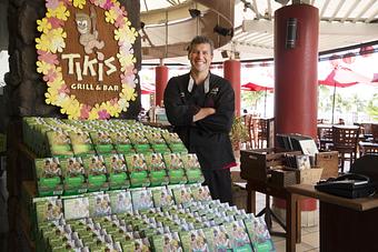 Product: Girl Scout Cookie Grasshopper Parfait! Look at all those boxes! - Tikis Grill & Bar in Waikiki - Honolulu, HI Bars & Grills