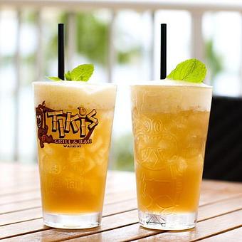 Product: I'll Take Two! 1944 Mai Tai:
Cruzan light rum, Bacardi Black rum and orange curacao with fresh juice and our signature housemade vanilla-lilikoi foam. Served exclusively in a take-home etched glass - Tikis Grill & Bar in Waikiki - Honolulu, HI Bars & Grills