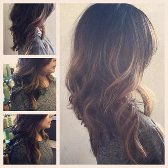 Product: Soft Savannah Brown Balayage /with a long Lob haircut by Doris Rodriguez - Tintura Salon in Upland, CA Beauty Salons