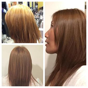 Product: Color removal going to a light neutral brown by Doris Rodriguez - Tintura Salon in Upland, CA Beauty Salons