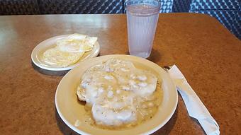 Product: biscuits and sausage gravy with two eggs - Tommy's Restaurant in Grand Island, NE Sandwich Shop Restaurants