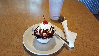 Product: ice cream with chocolate syurp - Tommy's Restaurant in Grand Island, NE Sandwich Shop Restaurants