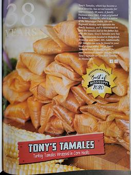 Product - Tony's Tamales in Pearl, MS American Restaurants