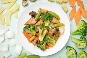 Product: Broccoli, bamboo shoots, carrots, and mushrooms in a savory brown sauce. - Tso Chinese Delivery in Arboretum - Austin, TX Chinese Restaurants