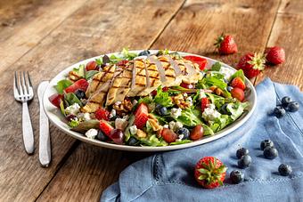 Product: Berry & Goat Cheese Salad with Grilled Chicken - UNO Pizzeria & Grill in Framingham, MA Pizza Restaurant