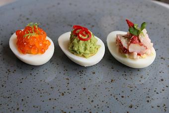Product: Deviled Eggs - Upholstery: Food and Wine in West Vilage - New York, NY Bars & Grills
