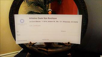 Product: Gift Certificates make great gift ideas! - Urbaine Oasis Spa Boutique in Milwaukee, WI Day Spas