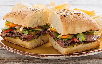 Product: Grass Fed Steak Banh Mi - Urban Plates in Torrance, CA American Restaurants