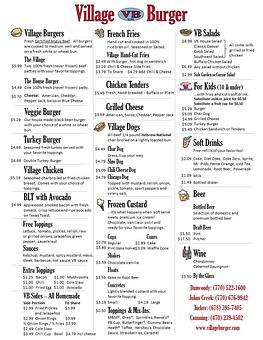 Product - Village Burger in Tucker, GA Hamburger Restaurants