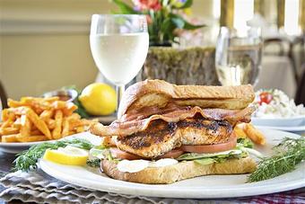 Product: Blackened Salmon BLT - Virginia's On King in Historic Downtown Charleston - Charleston, SC American Restaurants