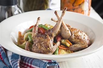 Product: Honey Creole Glazed Quail - Virginia's On King in Historic Downtown Charleston - Charleston, SC American Restaurants