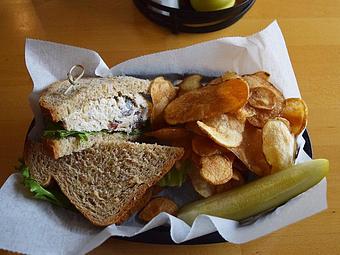 Product: Cashew Chicken Salad - house cashew chicken salad served with lettuce on whole wheat bread - West Allis Cheese & Sausage Shoppe in Milwaukee, WI Meat Products