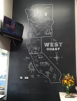Product: West Coast Mural, 40" TV - West Coast Wine • Cheese in Cow Hollow/Marina - San Francisco, CA American Restaurants