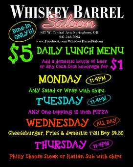 Product - Whiskey Barrel Saloon in Springboro, OH Bars & Grills