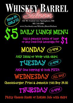 Product - Whiskey Barrel Saloon in Springboro, OH Bars & Grills