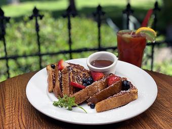 Product: Thick brioche slices and fruit. - WildWood Crossing in Vista, CA American Restaurants Product: Thick brioche slices and fruit. - WildWood Crossing in Vista, CA American Restaurants