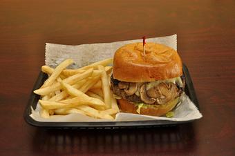 Product: MUSHROOM SWISS BURGER - Wings Of Glory in Baton Rouge, LA Barbecue Restaurants