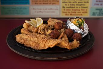 Product: Fried J.O. Platter - Wintzell's Oyster House in Saraland, I-65 @ Exit 13 - Saraland, AL Seafood Restaurants
