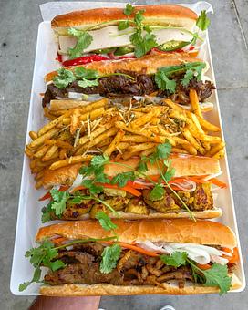 Product: Banh Mi (Sandwich) and Fries - Y Tea Cafe in Garden Grove, CA Sandwich Shop Restaurants