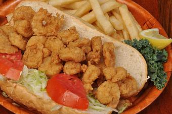Product: Shrimp Po-Boy - AJs Seafood & Oyster Bar in West Destin - Destin, FL Seafood Restaurants