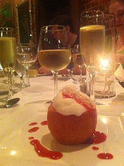 Product: Confit of Blood Orange with Coconut Gelato - Albany Bistro in Located in the Historic Albany District of Decatur - Decatur, AL American Restaurants