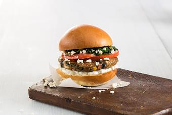 Product: Homemade Veggie Burger "Greek" Style - Alumni Grill in Downtown Wildwood - Wildwood, NJ American Restaurants