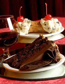 Product: Chocolate Cake & Homemade Cannoli - Angelos and Vincis in Downtown Fullerton - Fullerton, CA Italian Restaurants