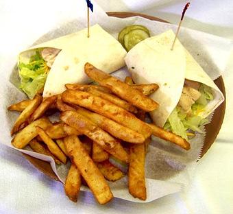 Product: Chicken Wrap with Fries - AuSable River Restaurant in Mio, MI American Restaurants