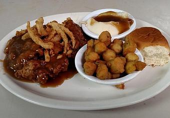 Product: Country Fried steak - Aw Shucks Oyster Bar and Grill in Montgomery, AL Seafood Restaurants