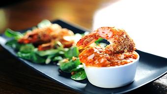 Product: Almond Crusted Prawns - Back Bistro in Palladio - Folsom, CA American Restaurants