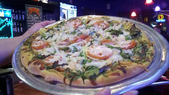 Product: Pesto pizza - Beach Bumz Pub & Pizzeria in Morehead City, NC Pizza Restaurant