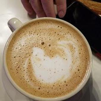 Product: Large vanilla latte at Beans in the Belfry - Beans in the Belfry in downtown - Brunswick, MD American Restaurants
