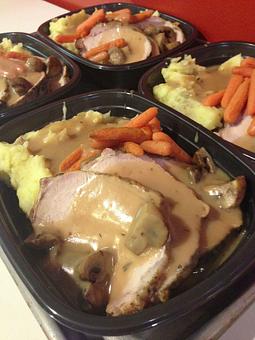 Product: Roast Pork Loin with Mushroom Sauce and Garlic Mashed Potatoes - Bella Cafe in Grosse Pointe Farms, MI American Restaurants