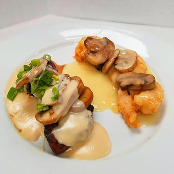 Product: Combination Dinner - Beef Milano & Shrimp Rosalino - Bella Milano in Edwardsville, IL Italian Restaurants