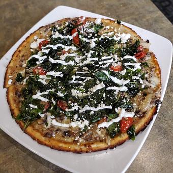 Product: Mushroom Sherry Pizza - Bella Milano in Edwardsville, IL Italian Restaurants