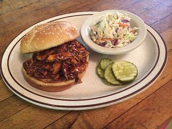 Product: Pulled Pork Lunch Special - Billy Smoothboars in Bandon, OR Steak House Restaurants