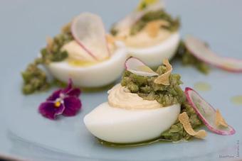 Product: smoked trout deviled eggs - Blue Plate in Bernal Heights - San Francisco, CA American Restaurants