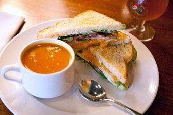 Product: Nueske's Smoked Turkey, Cheddar, Avocado, Spinach,Tomato, Red Onion, Chipotle-Lime Aioli - Brasserie V in Madison, WI French Restaurants