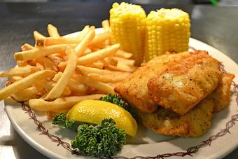 Product: Golden fried or baked cod - Buffalo Phil's Pizza & Grille in The Waterpark Capital of the World- Wisconsin Dells! - Wisconsin Dells, WI American Restaurants