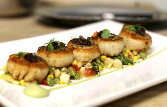 Product: Pan Seared Sea Scallops - Cafe Loren in Avalon, NJ Dessert Restaurants