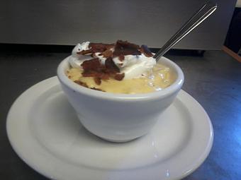Product: Fresh, Original Soups Daily (Pictured: Loaded Potato) - Calico Cafe in Sheridan, IL American Restaurants