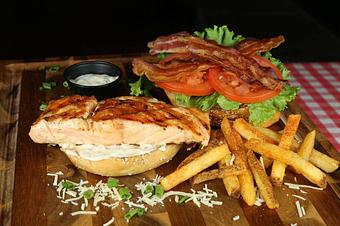 Product: *New Menu Item* Caney seasoned Salmon meets BLT! - Caney Fork River Valley Grille in Nashville, TN American Restaurants