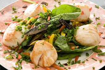 Product: Warm  Scallop Salad - Castle Street Cafe in Great Barrington, MA Organic Restaurants