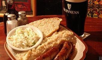 Product: Pan seared Irish sausage & a rich gravy. - Celtic Ray Irish Pub in Punta Gorda Downtown Historic Distrcy - Punta Gorda, FL Bars & Grills