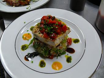 Product: Halibut with cous cous - Centre Street Bistro in Nantucket, MA Restaurants/Food & Dining