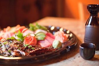 Product: platter with sake - Cho Sun Sushi Bar & Grill - Call Restaurants-Brew Pubs in Bethel, ME Japanese Restaurants